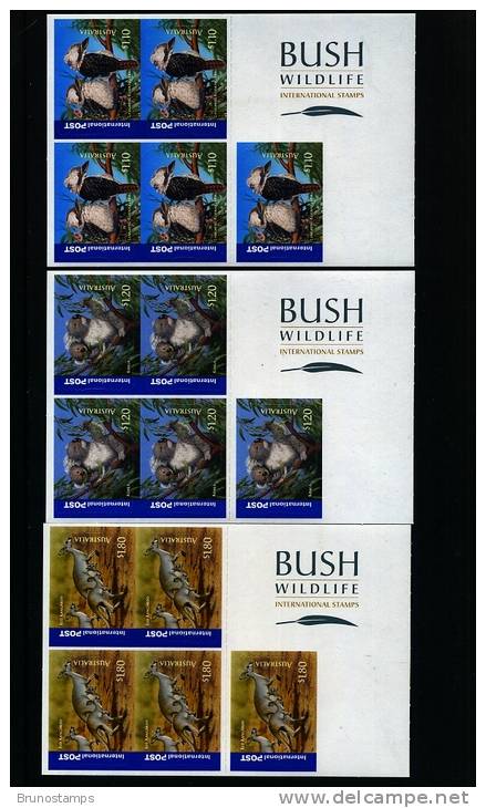 AUSTRALIA - 2005  BUSH WILDLIFE  THREE SELF-ADHESIVE  SHEETLETS  MINT NH - Blocks & Sheetlets