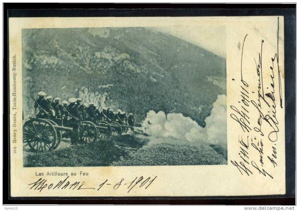 DB750-1901 ARTILIGERIE AL FUOCO-cartolina Francese - Manovre