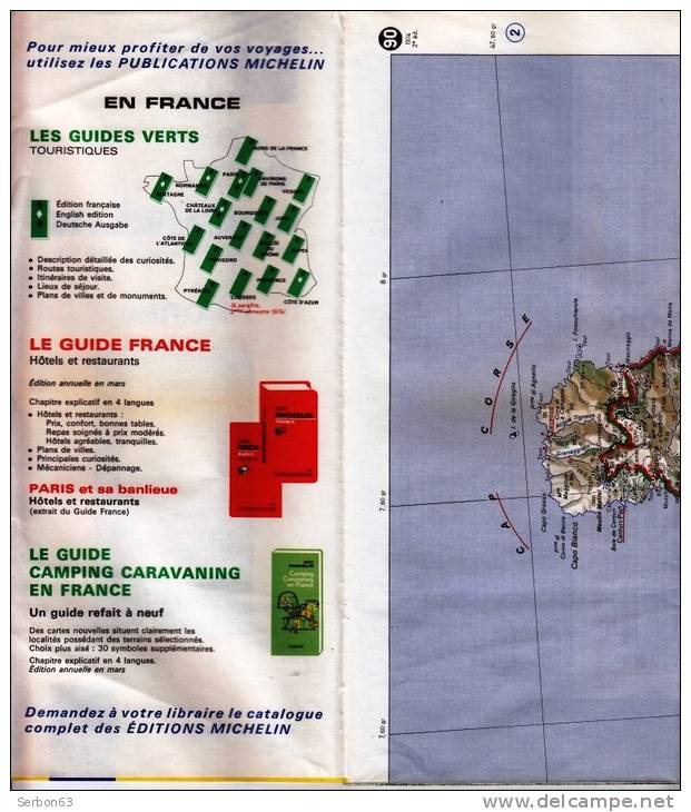 CARTE MICHELIN N°90 STOCK LIBRAIRIE MANUFACTURE FRANCAISE DES PNEUMATIQUES TOURISME FRANCE 1974 CORSE - Mapas/Atlas