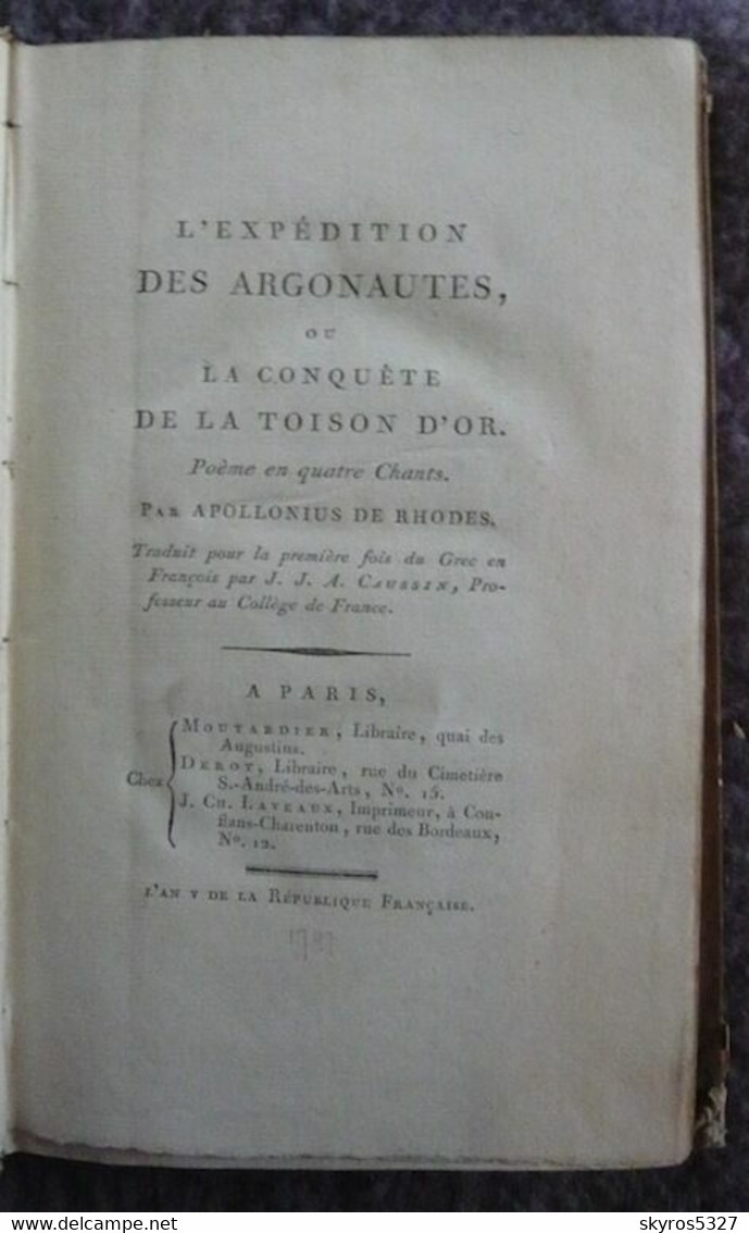 L'expédition Des Argonautes Ou La Conquête De La Toison D'Or - 1701-1800