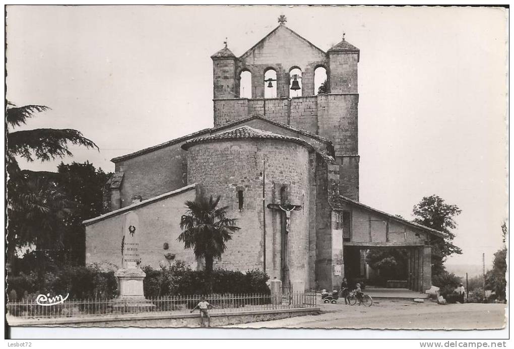 Cpsm, Lougratte (L.-et-G.), Eglise, Clocher (XIè S.), Animée - Autres & Non Classés