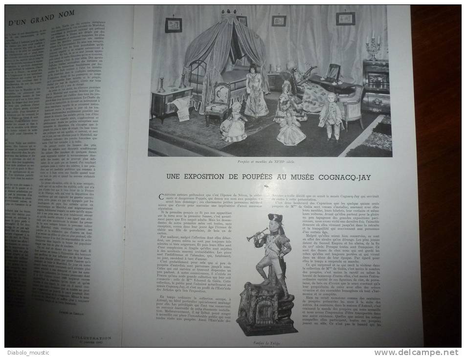 17-1-1942 : Exposition De Poupées Au Musée Cognacg-Jay ; La Télévision Industrialisée ; Combat  Pieuvre Entre Requin - L'Illustration