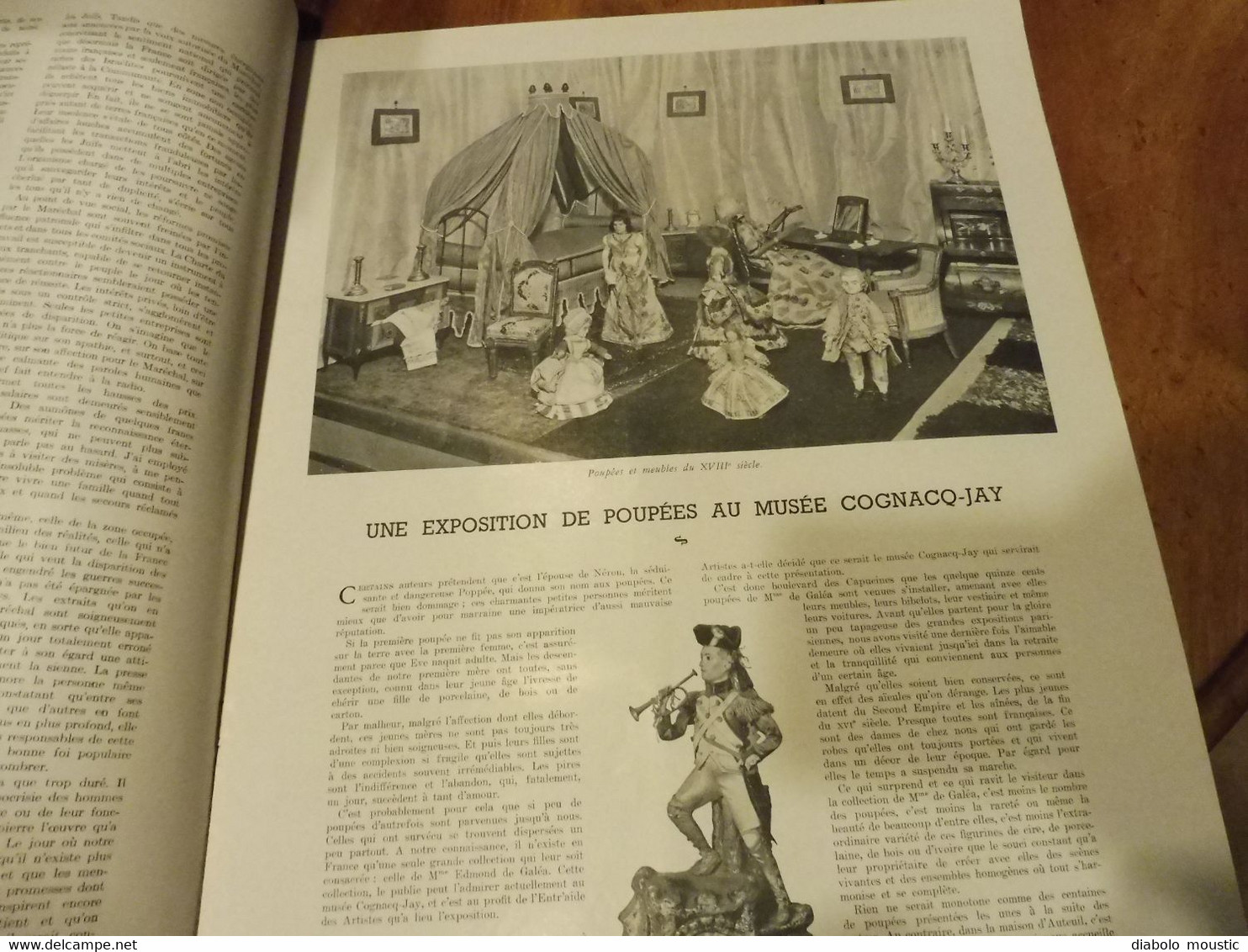 17-1-1942 : Exposition de poupées au musée Cognacg-Jay ; La télévision industrialisée ; Combat  Pieuvre entre Requin
