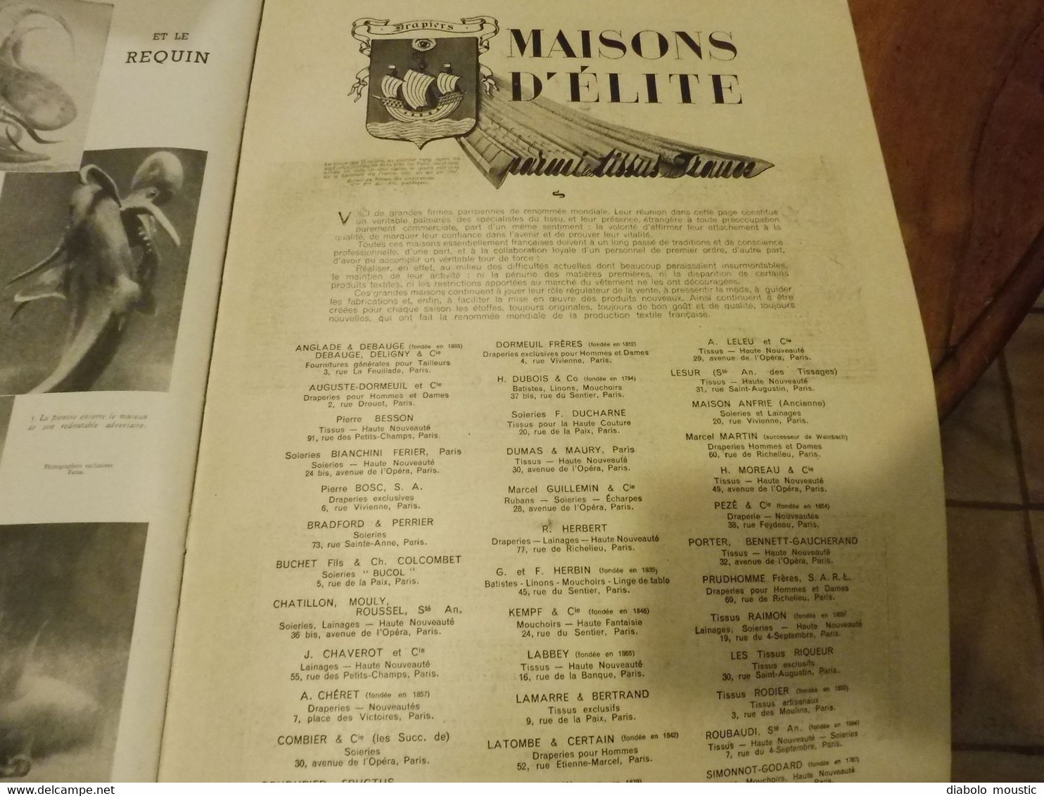 17-1-1942 : Exposition de poupées au musée Cognacg-Jay ; La télévision industrialisée ; Combat  Pieuvre entre Requin