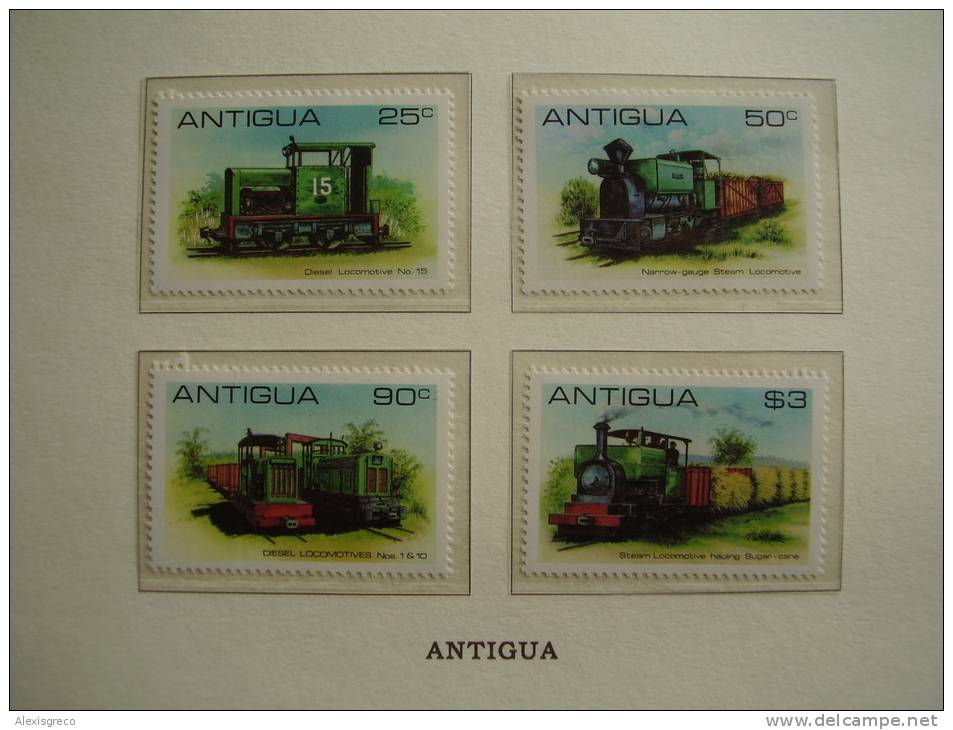 ANTIGUA 1981 NARROW GAUGE RAILWAY Issue 4values To $3.00 MNH. - Antigua E Barbuda (1981-...)