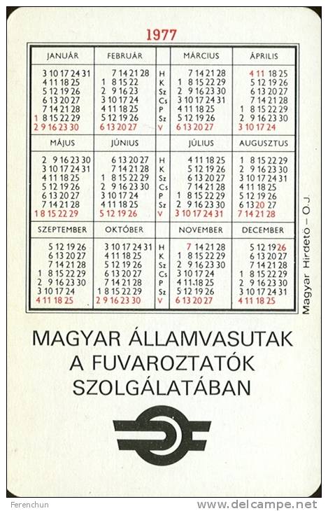 RAIL * RAILWAY * RAILROAD * TRAIN * HUNGARIAN STATE RAILWAYS * CONTAINER * CALENDAR * MAV 1977 2 * Hungary - Kleinformat : 1971-80