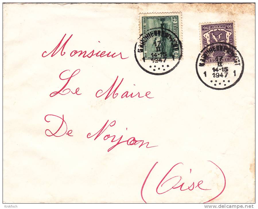 Marchinne Au Pont 1947 - Cachet à Points - Brief Letter Lettre - Punktstempel