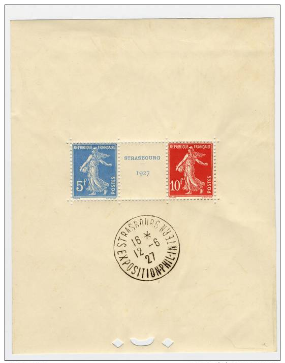 1927 Exposition Internationale De Strasbourg Bloc Et Feuillet N° 2a - Neufs