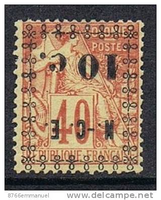 NOUVELLE-CALEDONIE N°13a N*  Variété Surcharge Renversée - Neufs