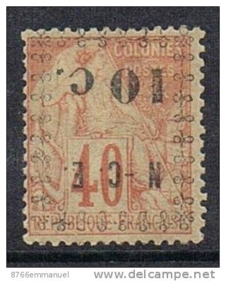 NOUVELLE-CALEDONIE N°13a N* Variété Surcharge Renversée Et Sans Point Après "N" - Ungebraucht