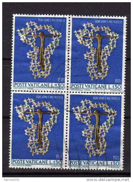 Vaticano ° -X- 1971 - Contro Le Discriminazioni Razziali. £ 130  Quartina - Used Stamps