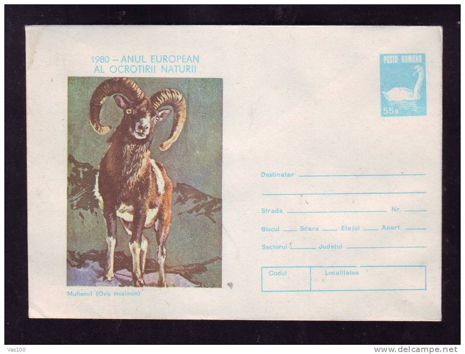 DEER, 1980, COVER STATIONERY, ENTIER POSTAL, UNUSED, ROMANIA - Gibier