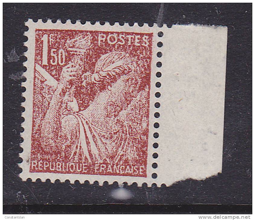 FRANCE N° 652 1.50 ROUGE CARMIN TYPE IRIS IMPRESSION TRES DEPOUILLEE NEUF SANS CHARNIERE - Unused Stamps