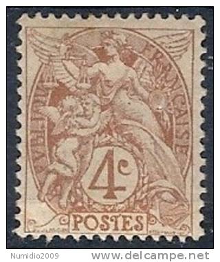 1900 FRANCIA ALLEGORIA TIPO BLANC 4 CENT ARANCIO MH * - FR477 - 1900-29 Blanc