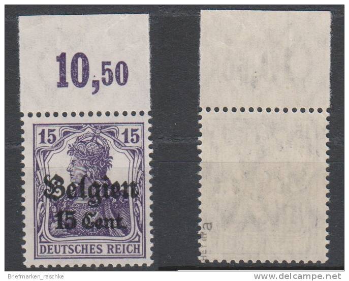 Belgien,16a,OR Platte,postfrisch,gep. - Besetzungen 1914-18