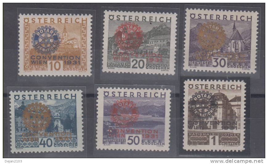 Austria "Rotary International-Convention Vienna 1931" Mi#518/23 1931 MLH * - Ongebruikt