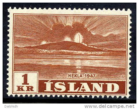 ICELAND 1948 Hekla Eruption 1 Kr. MNH  / **.  Michel 252 - Unused Stamps