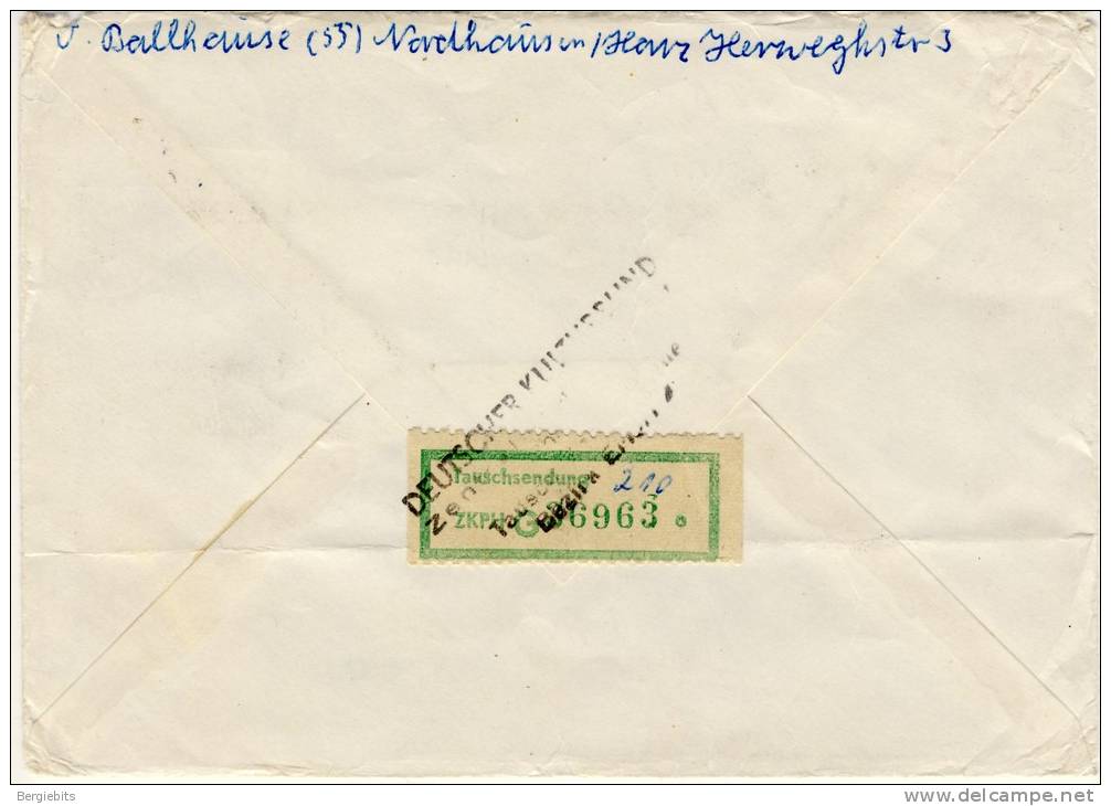 1967 East Germany Registered Cover With Nice Stamps And `TAUSCHSENDUNG` Label On Back Of Cover - Sonstige & Ohne Zuordnung