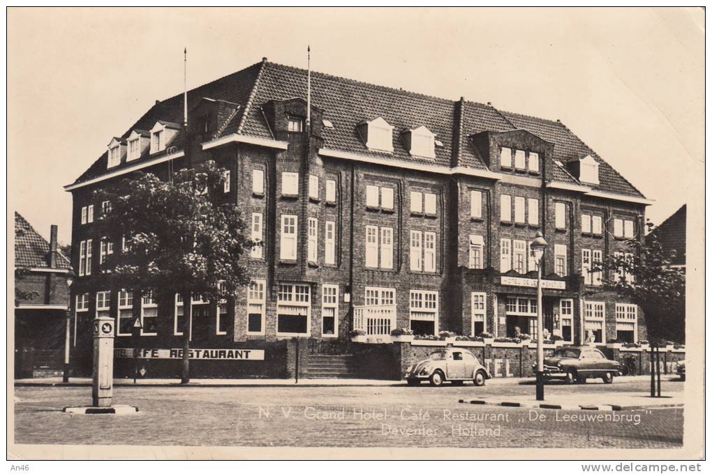 DEVENTER -OLANDA- GRAND HOTEL CAFè RESTAURANT " DE LEEUWENBRUG"  BELLA FOTO D´EPOCA ORIGINALE 100% - Deventer