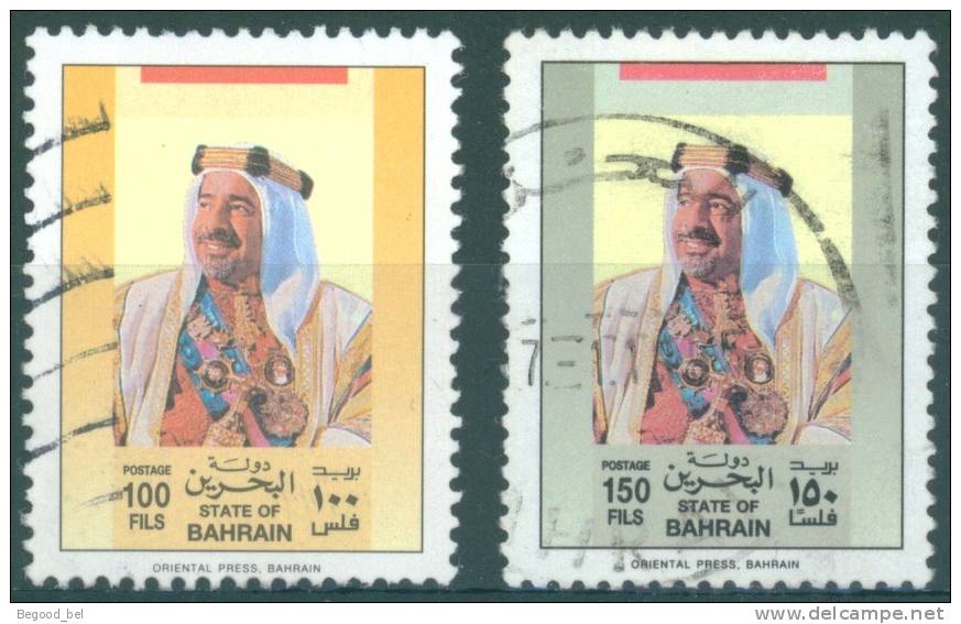 BAHREIN - USED/OBLIT.  - 1989 - CHEIKH ISA BEN SALMAN AL-KHALIFA  - Yv 384+386 - Lot 6739 - Bahrain (1965-...)