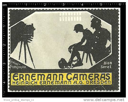Old Original German Poster Stamp (advertising) Ernemann Cameras,photo Equipment,Fotografie,Polizist,policeman - Fotografie