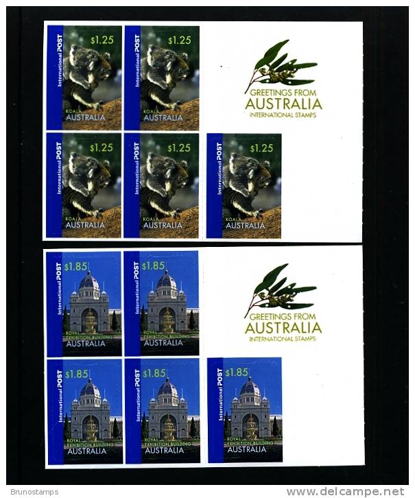 AUSTRALIA - 2006  GREETINGS FROM AUSTRALIA TWO SELF-ADHESIVE SHEETLETS  MINT NH - Blocks & Sheetlets