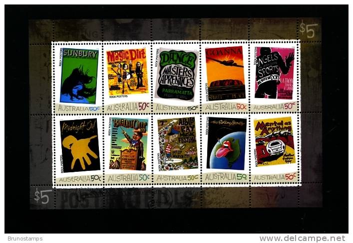 AUSTRALIA - 2006 ROCK POSTERS  SHEETLET  MINT NH - Blocks & Sheetlets