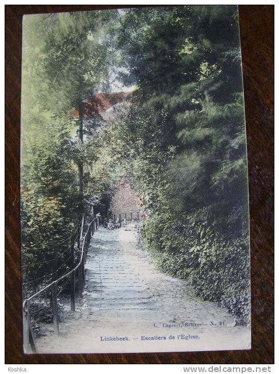 LINKEBEEK - 1907 - Escaliers De L' église - Lagaert - Lot BA 24 - Linkebeek