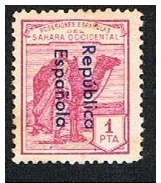 Ed. 45 Sahara Dromedarios 1 Pta. Rep. Esp. Nuevo Char. (punto De óxido En Un Diente) - Spanische Sahara