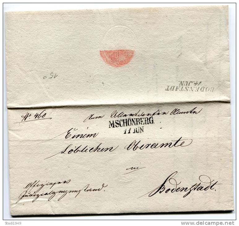 Altbrief  Vorphila M.SCHÖNBERG Nach BODENSTADT 11. Jun 1844 (012) - ...-1850 Prephilately