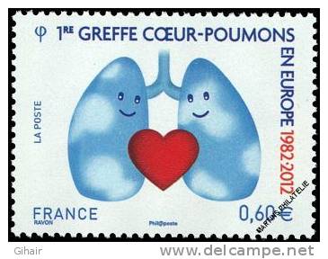 France, 2012, 1ère Greffe Coeur-poumons (YV 4674) - Neufs