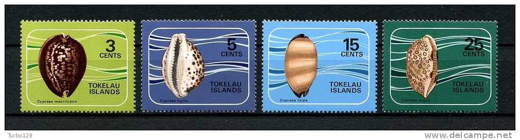 **TOKELAU  1974  N° 41à44  **  Superbe.  Cote: 15.00&euro;  (Coquillages, Shells) - Tokelau