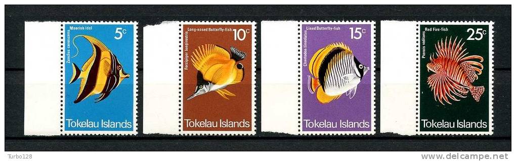 **TOKELAU  1975  N° 45à48  **  Superbe.  Cote: 12.50&euro;  (Faune. Poissons, Fishes. Fauna) - Tokelau