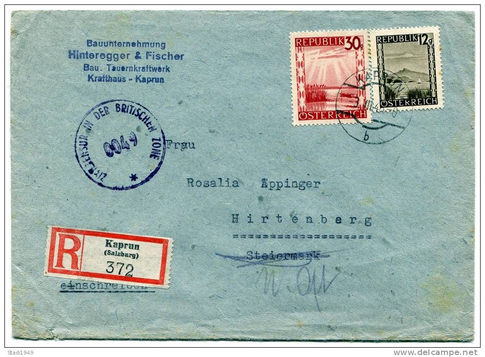 Reko Zensur Brief KAPRUN Nach HIRTENBERG 3. 7. 1946 (013) - Covers & Documents