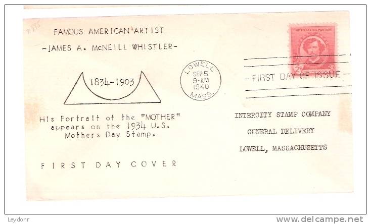 FDC James A. McNeill Whistler - 1851-1940
