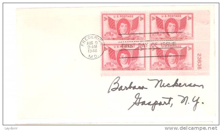 FDC Francis Scott Key - Block Of 4 Plus Block Number 23836 - 1941-1950