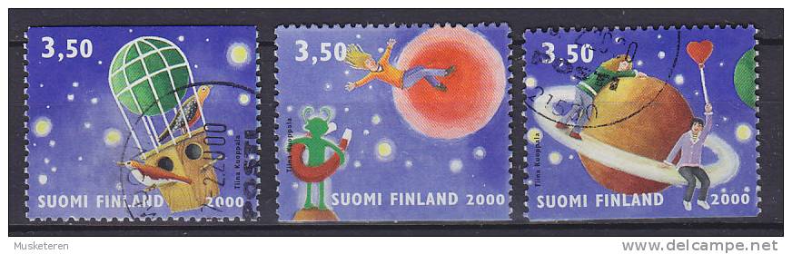 ## Finland 2000 Mi. 1513-15 Valentinstag Valentine's Day Neptun Mars Saturn - Oblitérés