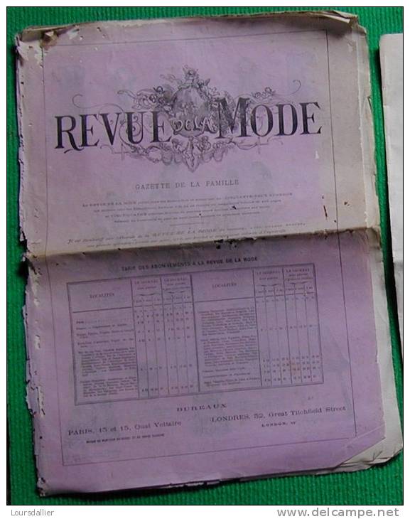 REVUE DE LA MODE Du 24 Mars 1879 - Revues Anciennes - Avant 1900