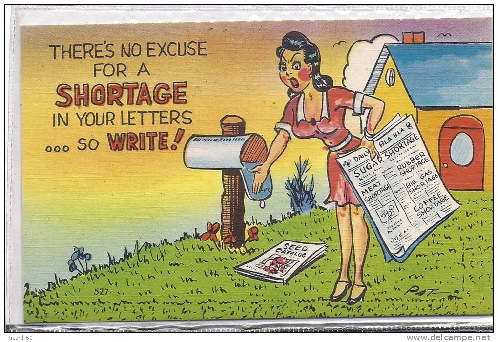 Cpa Usa, Humorous, Humour,there Is No Excuse For A Shortage In Your Letters So Write - Other & Unclassified