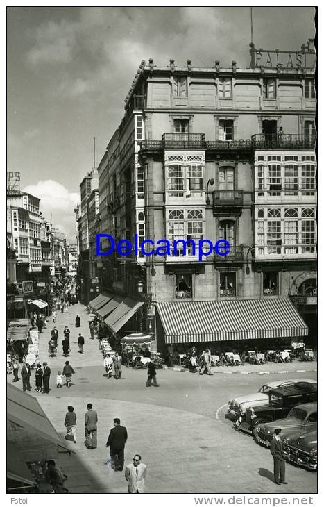 REAL PHOTO POSTCARD LA CORUNA GALICIA ESPANA SPAIN CARTE POSTALE AMERICAN CARS VOITURES HANSA - La Coruña