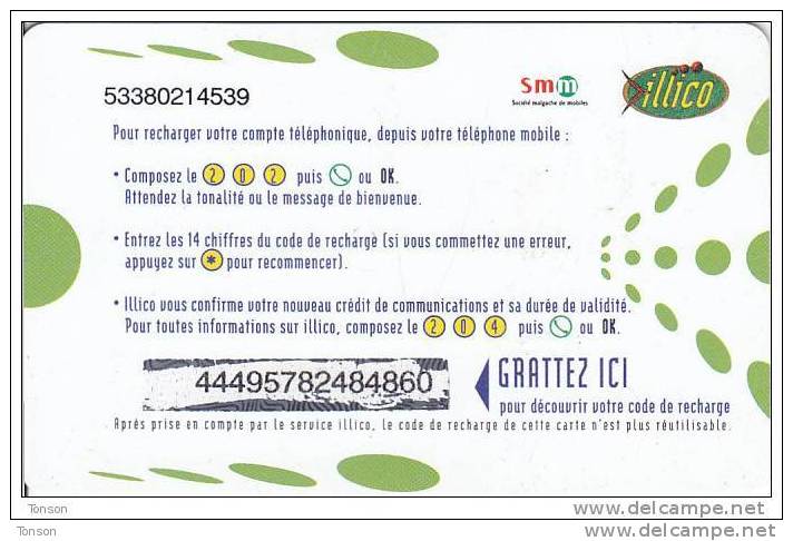 Madagascar, 25000fmg GSM Illico, Telephone, 2 Scans. - Madagaskar