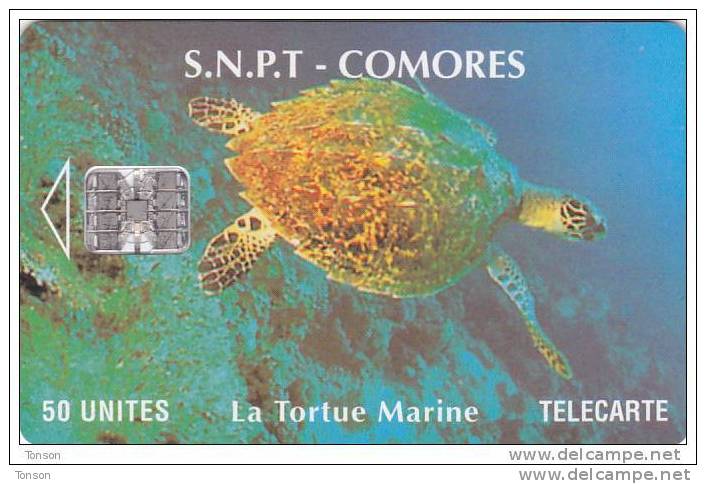 Comoros, KM-OPT-0008A, 50Units, Marine Turtle, 2 Scans    Chip SC7,  No Control Number - Komoren