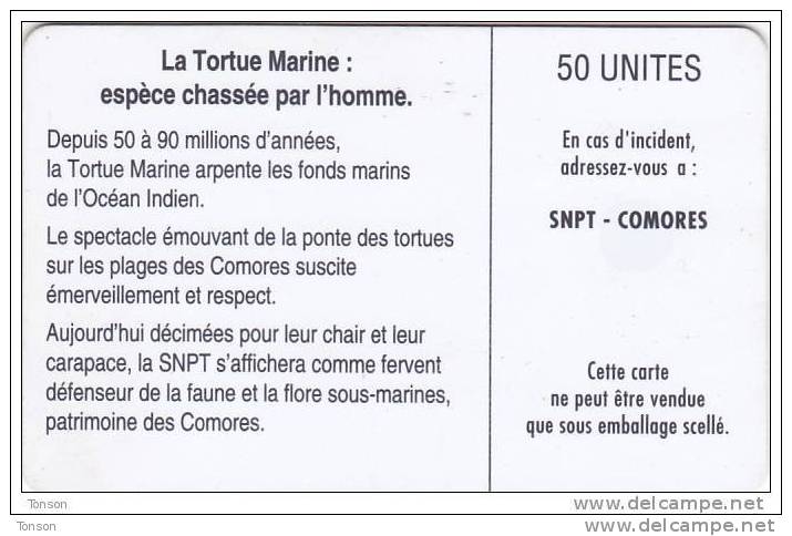 Comoros, KM-OPT-0008A, 50Units, Marine Turtle, 2 Scans    Chip SC7,  No Control Number - Comoros