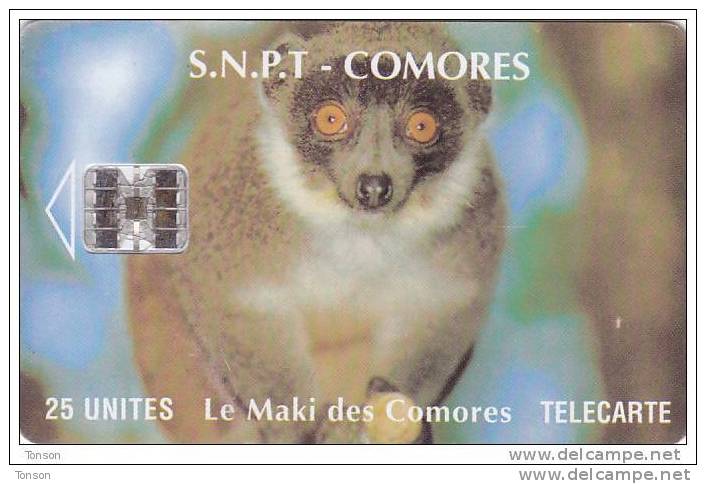 Comoros, KM-OPT-0008A, Le Maki Des Comores (SC7 - Without Moreno Logo), Monkey, 2 Scans.   No CN - Comoros