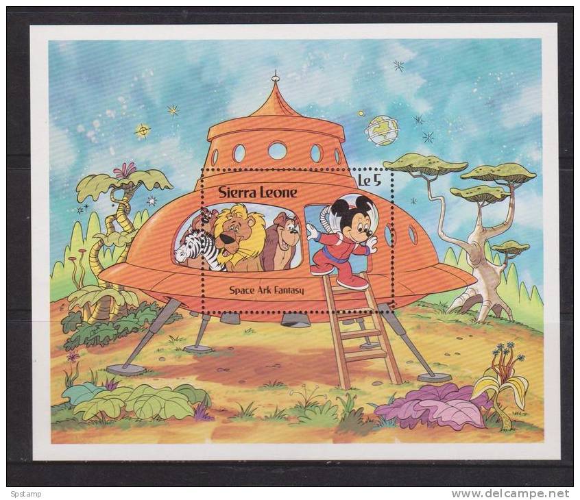 Sierra Leone 1983 Disney Space Ark Set 8 & Min. Sheet MNH  Mickey Donald - Sierra Leone (1961-...)