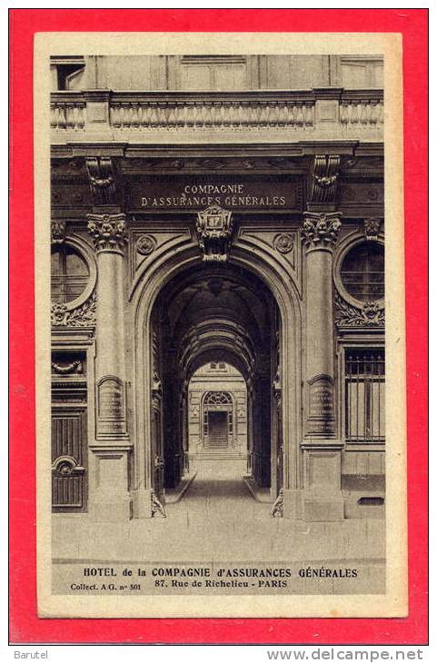 PARIS 02 --> Hôtel De La Compagnie D´Assurances Générales ~ 87, Rue Richelieu - Arrondissement: 02