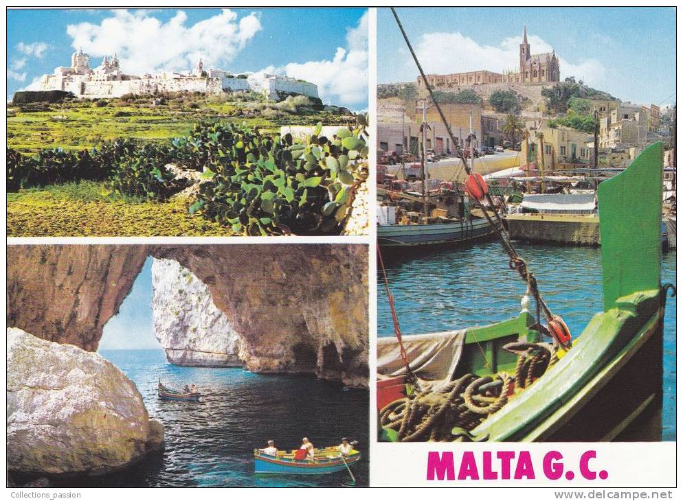 Cp , MALTE , Mdina , Blue Grotto , Multi-Vues - Malta