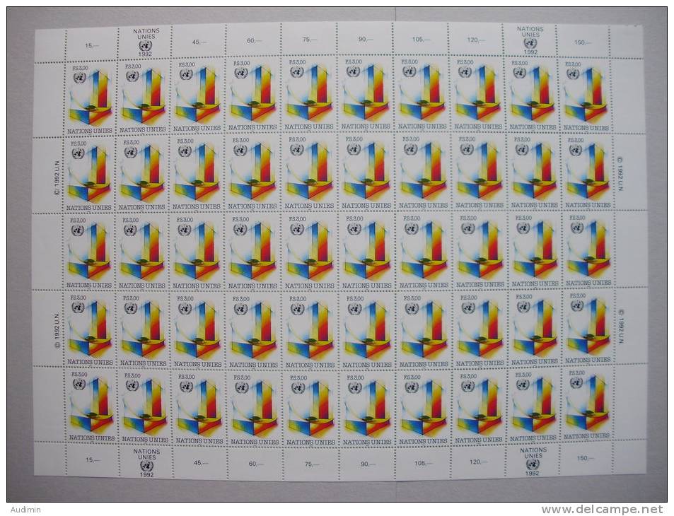 UNO-Genf 212 Sc 213 Bogen/sheet ++, MNH, UNO-Hauptquartier, New York (stilis.) - Unused Stamps