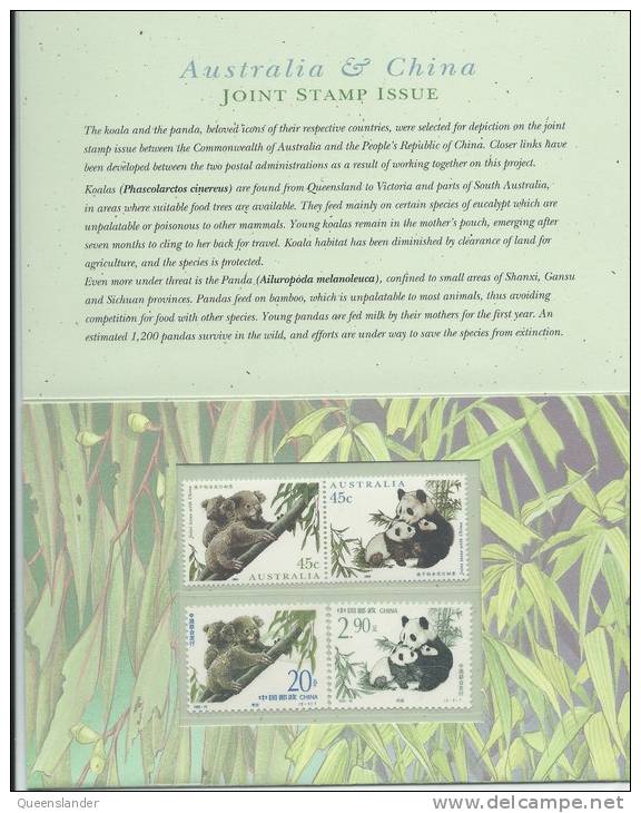 1995 Australia & China  Joint Issue Koalas & Pandas In Unopened Presentation Pack Complete MUH - Presentation Packs