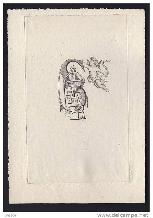 1895 ALBERT LEROY PAUVRE ARTISTE PARIS REPARATEUR EX-LIBRIS ALFORT SEINE GRAVE A CRETEIL LEFEBRE ANGE  BOOKPLATE - Ex-libris